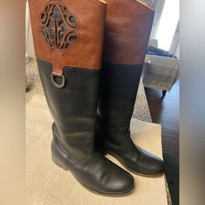 Frye "Melissa Logo" Tall Riding boots 2-Tone Size 5